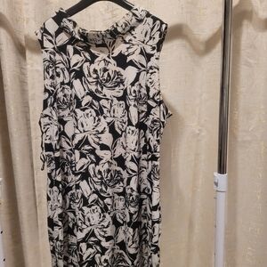 Alfani Black and White Floral Midi Dress